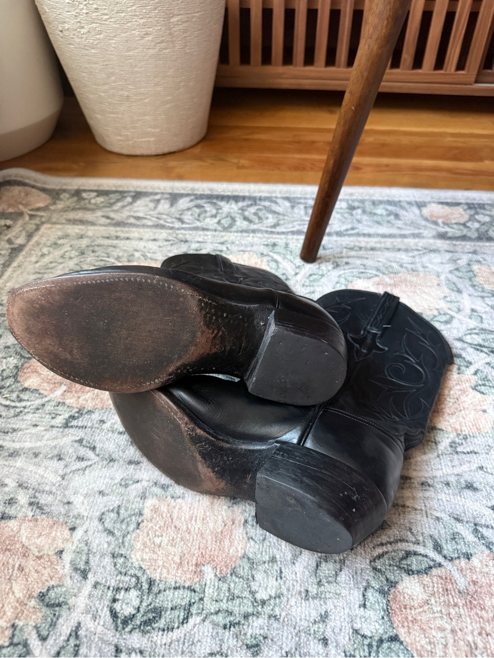 Lucchese Unisex Black Cowboy Boots - Picture 6 of 10